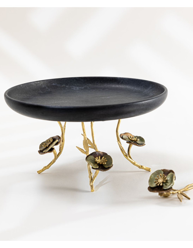 Poppy Flower cake stand with cutlery 