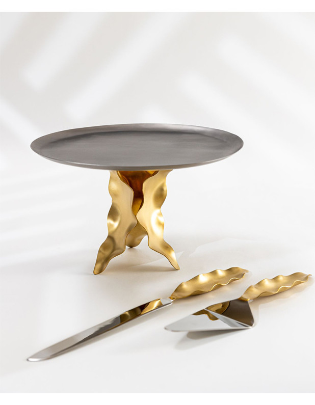 Soft Leaf cake stand with cutlery